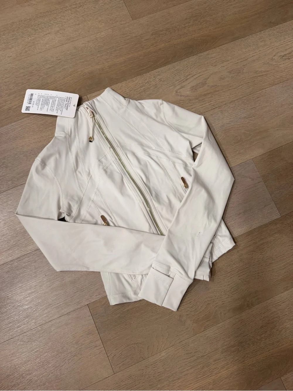 lululemon athletica White Jacket with Gold Zipper